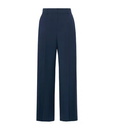 Weekend Max Mara Virgin Wool Straight-leg Trousers In Multi