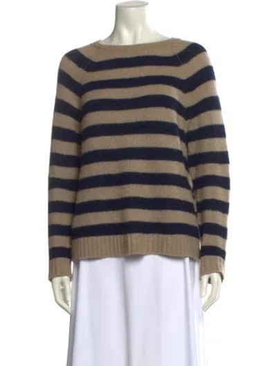 Pre-owned Weekend Max Mara Virgin Wool Striped Sweater In Blue/neutrals