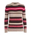 Weekend Max Mara Ilde Stripe Virgin Wool Crewneck Sweater In Multi