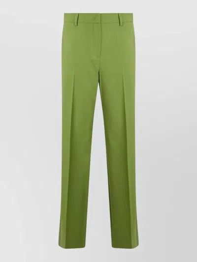 Weekend Max Mara Weekend Straight-cut Virgin Wool Trousers With Elastic Waist In Transparent