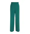 Weekend Max Mara Virgin Wool Tailored Trousers In Green