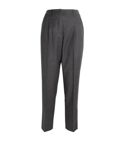 Weekend Max Mara Virgin Wool Tailored Trousers In Grey