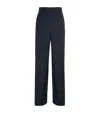 Weekend Max Mara Virgin Wool Tailored Trousers In Navy