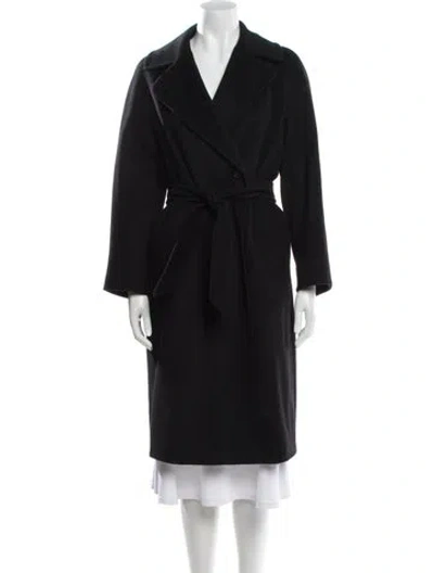 Pre-owned Weekend Max Mara Virgin Wool Trench Coat In Black