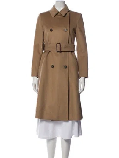 Pre-owned Weekend Max Mara Virgin Wool Trench Coat In Brown
