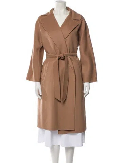 Pre-owned Weekend Max Mara Virgin Wool Trench Coat In Brown