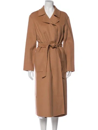 Pre-owned Weekend Max Mara Virgin Wool Trench Coat In Brown