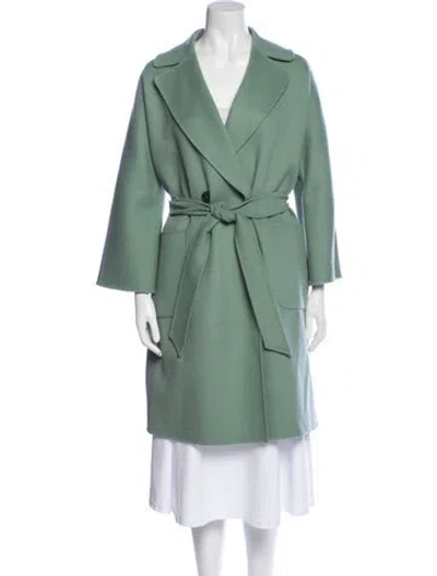 Pre-owned Weekend Max Mara Virgin Wool Trench Coat In Green