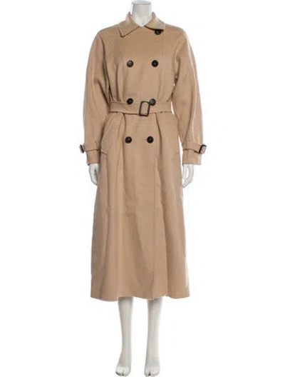 Pre-owned Weekend Max Mara Virgin Wool Trench Coat In Neutral