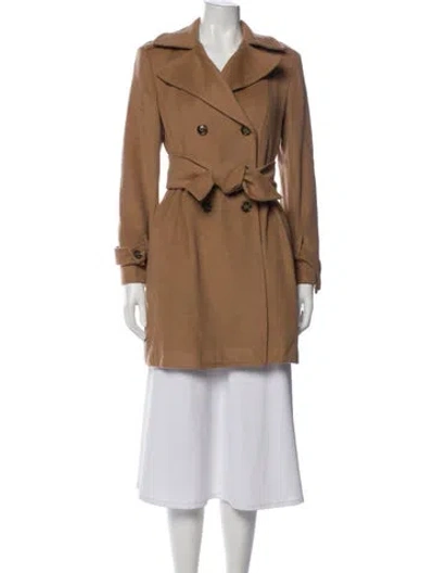 Pre-owned Weekend Max Mara Virgin Wool Trench Coat In Neutral