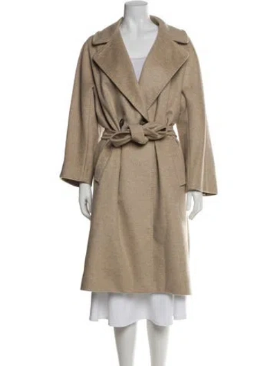 Pre-owned Weekend Max Mara Virgin Wool Trench Coat In Neutral