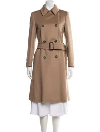 Pre-owned Weekend Max Mara Virgin Wool Trench Coat In Neutral