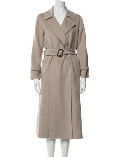 Pre-owned Weekend Max Mara Virgin Wool Trench Coat In Neutrals