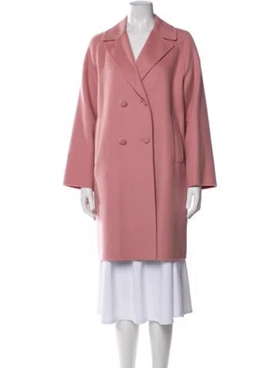 Pre-owned Weekend Max Mara Virgin Wool Trench Coat In Pink