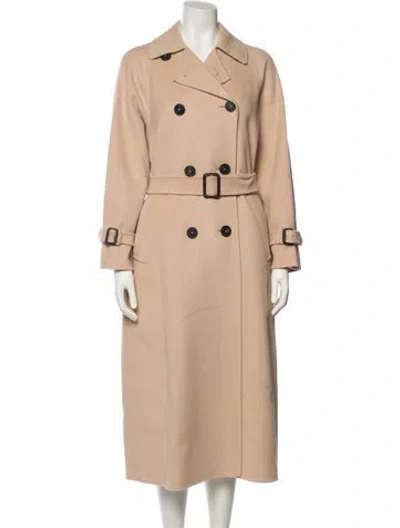 Pre-owned Weekend Max Mara Virgin Wool Trench Coat W/ Tags In Neutral