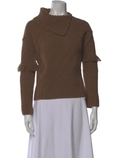 Pre-owned Weekend Max Mara Virgin Wool Turtleneck Sweater In Brown