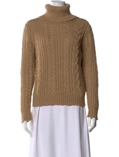 Pre-owned Weekend Max Mara Virgin Wool Turtleneck Sweater In Brown