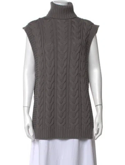 Pre-owned Weekend Max Mara Virgin Wool Turtleneck Sweater In Grey