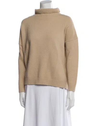 Pre-owned Weekend Max Mara Virgin Wool Turtleneck Sweater In Neutral