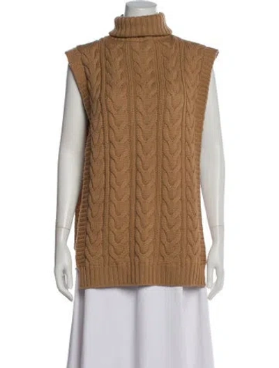 Pre-owned Weekend Max Mara Virgin Wool Turtleneck Sweater W/ Tags In Brown