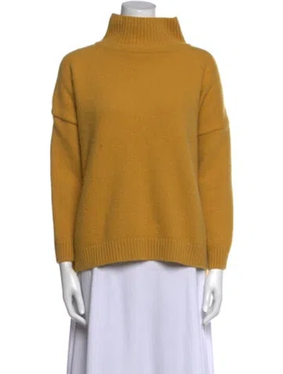 Pre-owned Weekend Max Mara Virgin Wool Turtleneck Sweater In Yellow