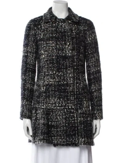 Pre-owned Weekend Max Mara Virgin Wool Tweed Pattern Coat In Multi