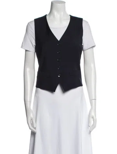 Pre-owned Weekend Max Mara Virgin Wool Vest In Blue