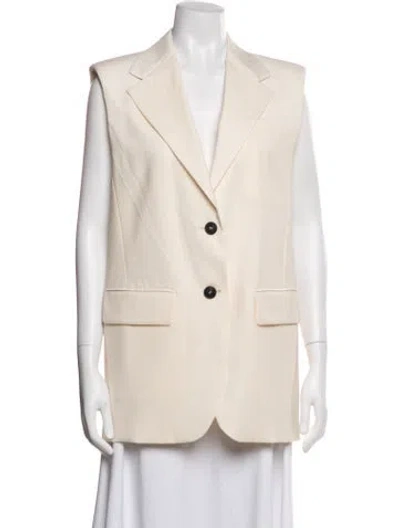 Pre-owned Weekend Max Mara Virgin Wool Vest In Neutrals