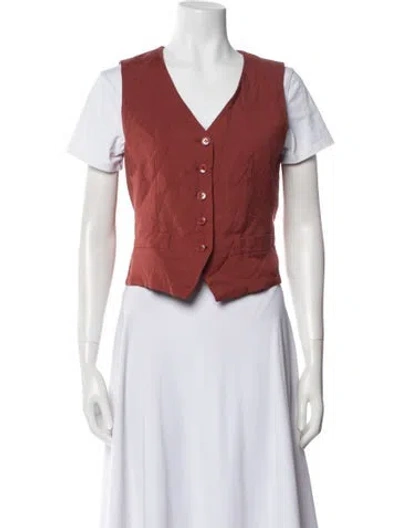 Pre-owned Weekend Max Mara Virgin Wool Vest In Red