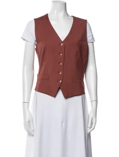 Pre-owned Weekend Max Mara Virgin Wool Vest W/ Tags In Red