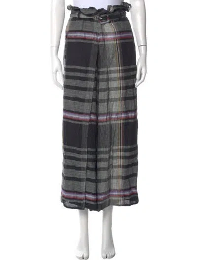 Pre-owned Weekend Max Mara Virgin Wool Wide Leg Pants In Black