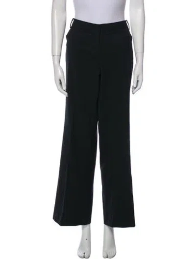 Pre-owned Weekend Max Mara Virgin Wool Wide Leg Pants In Black