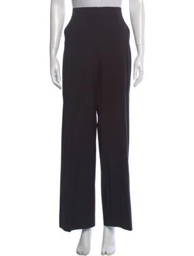 Pre-owned Weekend Max Mara Virgin Wool Wide Leg Pants In Black