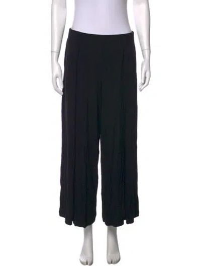 Pre-owned Weekend Max Mara Virgin Wool Wide Leg Pants In Black