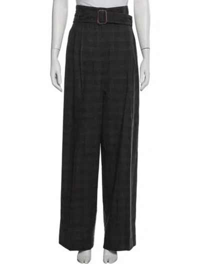 Pre-owned Weekend Max Mara Virgin Wool Wide Leg Pants In Black