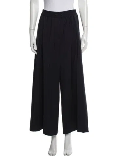 Pre-owned Weekend Max Mara Virgin Wool Wide Leg Pants In Blue