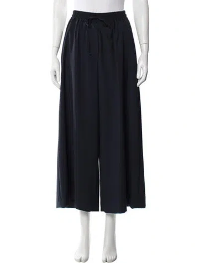 Pre-owned Weekend Max Mara Virgin Wool Wide Leg Pants In Blue