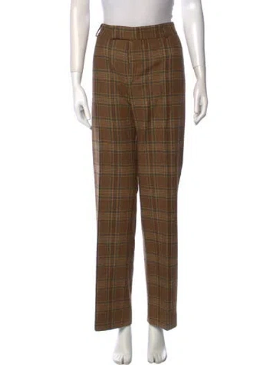 Pre-owned Weekend Max Mara Virgin Wool Wide Leg Pants In Brown