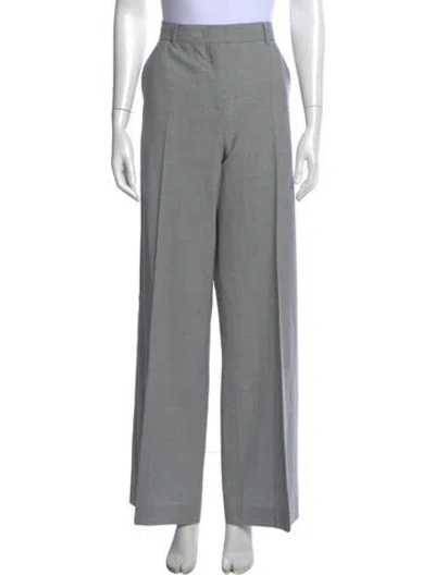 Pre-owned Weekend Max Mara Virgin Wool Wide Leg Pants In Gray