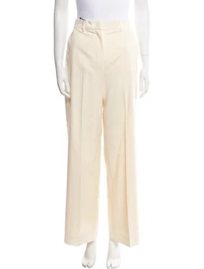 Pre-owned Weekend Max Mara Virgin Wool Wide Leg Pants In Neutral