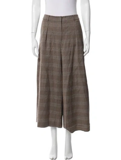 Pre-owned Weekend Max Mara Virgin Wool Wide Leg Pants In Neutrals