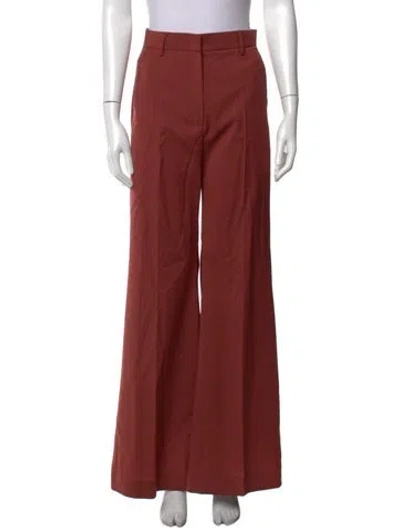 Pre-owned Weekend Max Mara Virgin Wool Wide Leg Pants W/ Tags In Brown