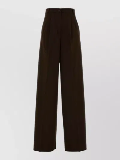 Weekend Max Mara Virgin Wool Wide-leg Trousers In Red