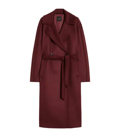 Weekend Max Mara Virgin Wool Wrap Coat In Red