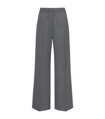 Weekend Max Mara Virgin Wool-blend Trousers In Gray
