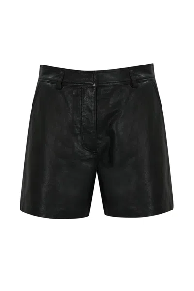 WEEKEND MAX MARA VIRGOLA LEATHER SHORTS