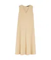 Weekend Max Mara Viscose And Linen Canvas Flared Dress In Nude