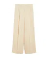 Weekend Max Mara Viscose And Linen Wide Trousers In Ivory