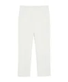 Weekend Max Mara Viscose Double-layered Canvas Trousers In White