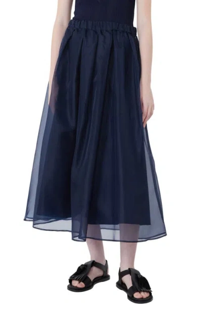 Weekend Max Mara Visino Silk Skirt In Blue